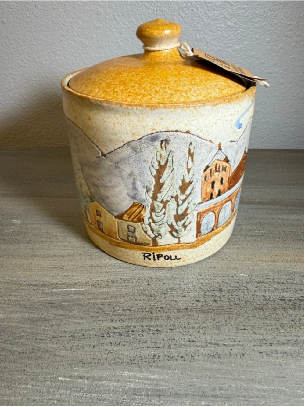Vtg Pastisseria Costa Ripoll Spain Art Pottery Canister Jar Signed Albert Mofijo
